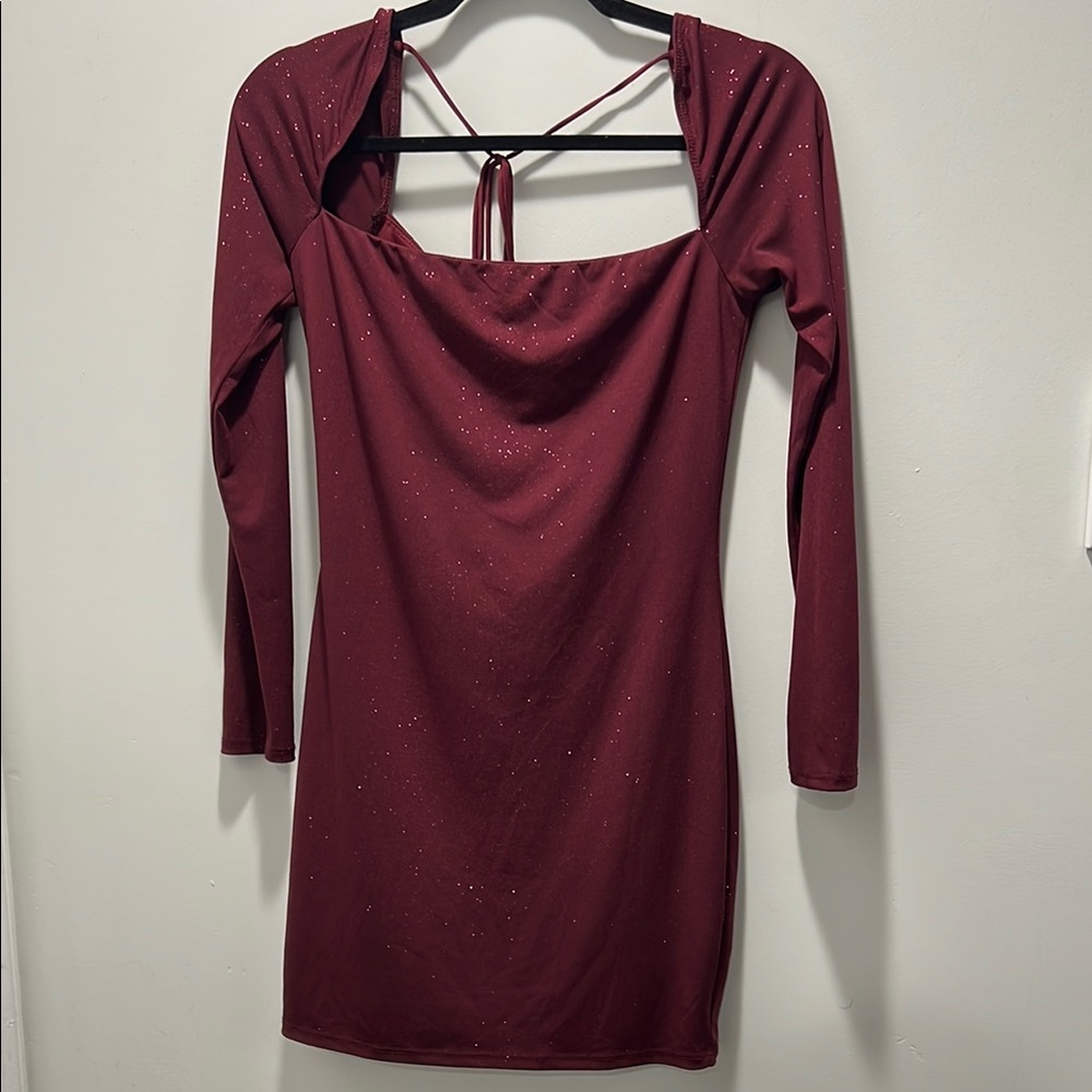 Lucy in the Sky Red Bodycon Long Sleeve Dress